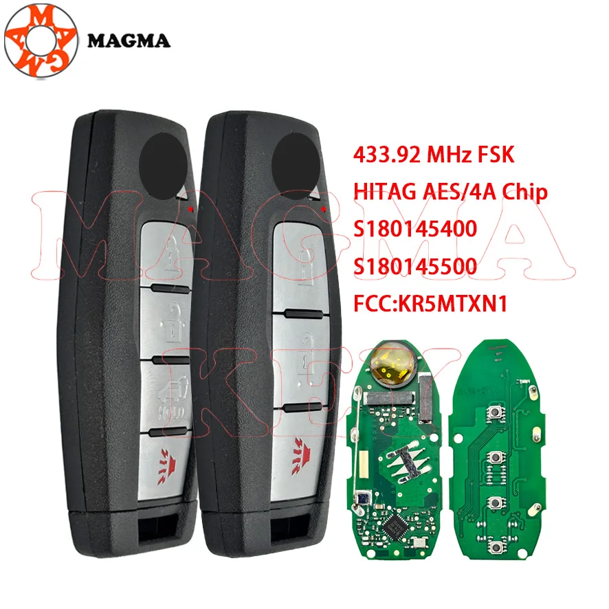 ماغما ميتسوبيشي أوتلاندر 2022 2023 2024 433 ميجا هرتز 4A رقاقة الذكية مفتاح السيارة عن بعد فوب 3/4 أزرار KR5MTXN1 S180145500 S180145400 #1