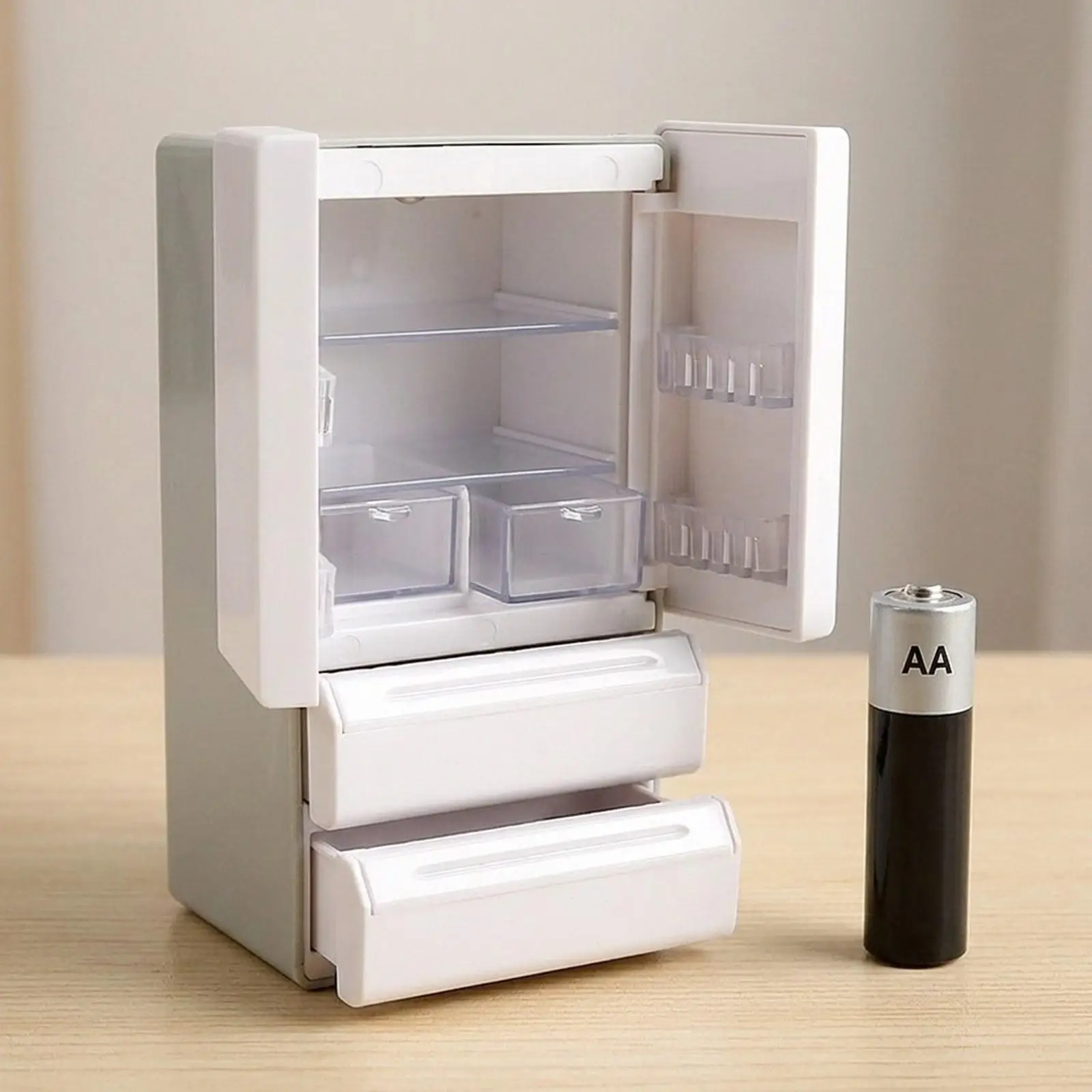 

Kitchen Fridge Freezer Life Scene, Dollhouse Furniture Simulation Refrigerator for Dollhouse
