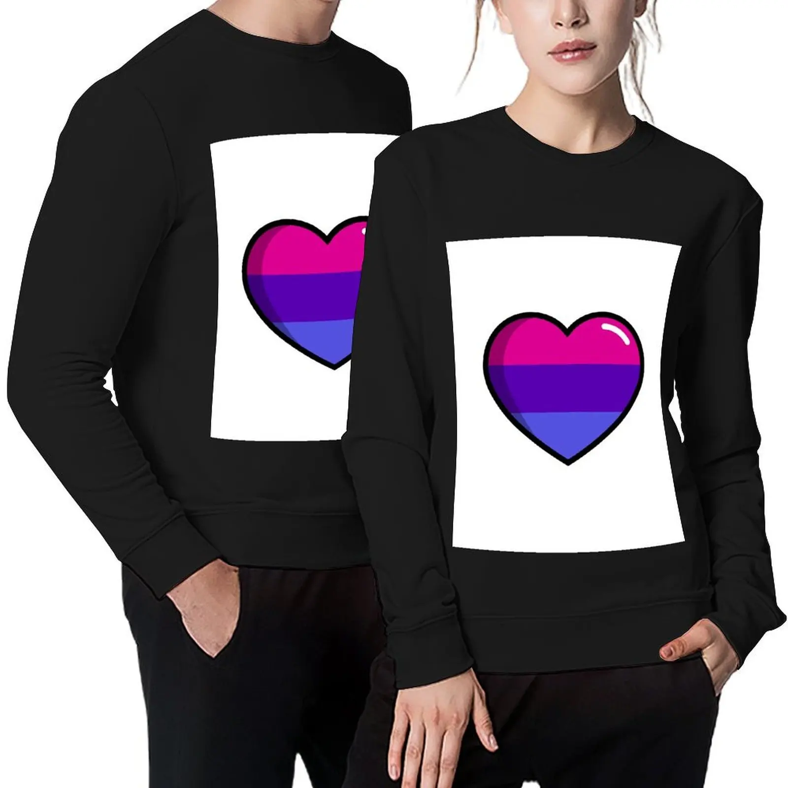

Bisexual Heart Pullover men's winter sweater anime clothes men's clothing men's clothes hooded sweatshirt for men