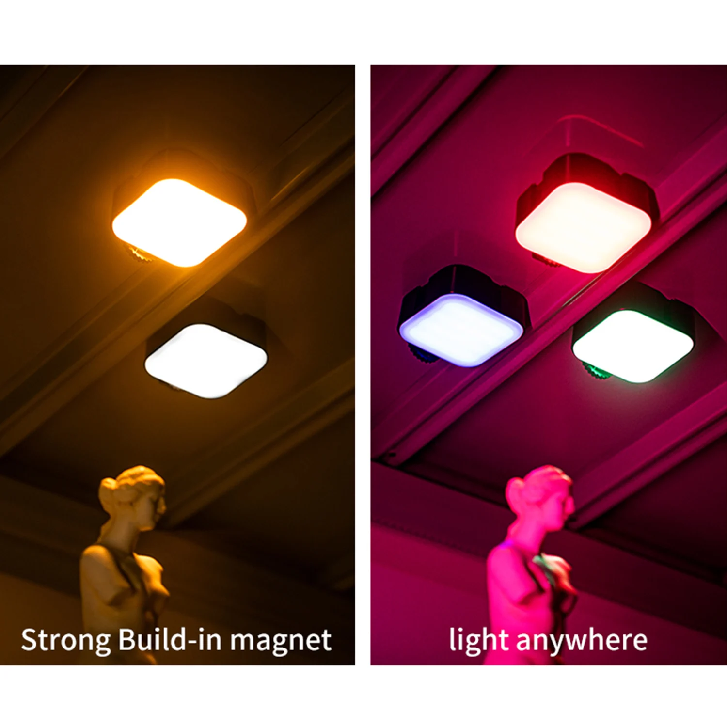 A10 Mini Rgb Video Light strong magnetic Led Camera Lights con supporto per scarpe fredde per fotocamera Dslr per Canon Nikon Sony Leica