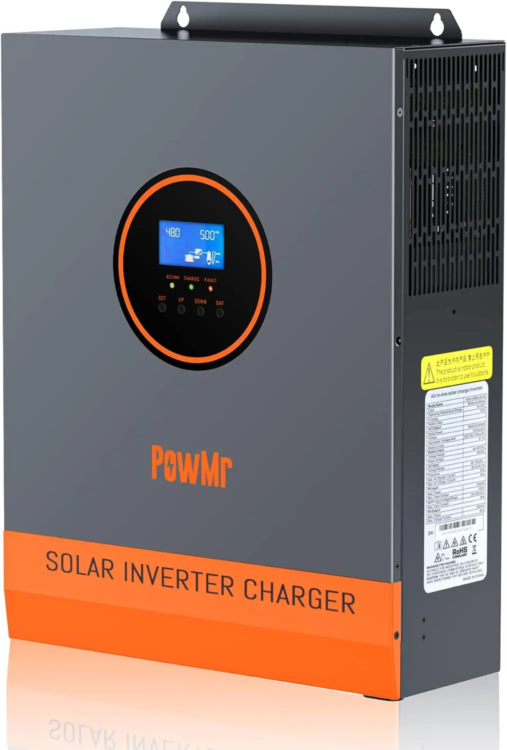 

PowMr 5000W Solar Inverter 48V to 120V, Pure Sine Wave Power Inverter 5000W Built-in 80A MPPT Controller, Max.PV Input 5500W,500V,22A, Work with 48V Lead Acid and Lithium