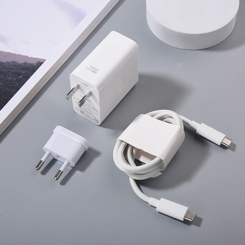 160W OPPO Supervooc Charger EU US Fast Charging Power Adapter Dual Usb Type C Cable For OPPO Find X7 X6 Pro Reno 11 10 9 8 Pro+