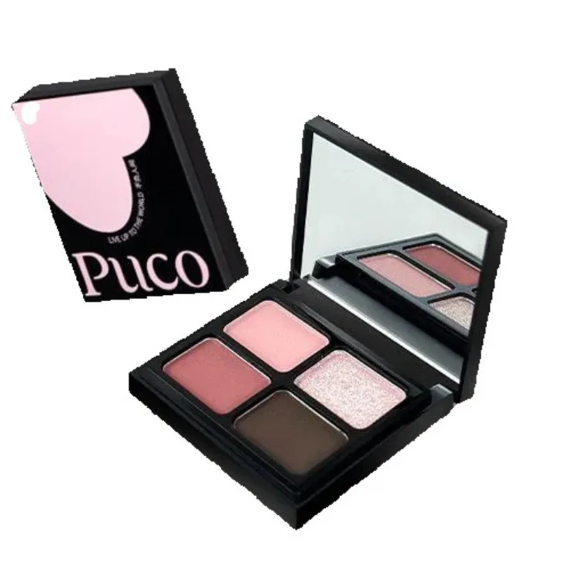 

Четырехцветная палитра теней для век PUCO, матовая перламутровая тонкая вспышка для контурирования и осветления, идеальное зеркало