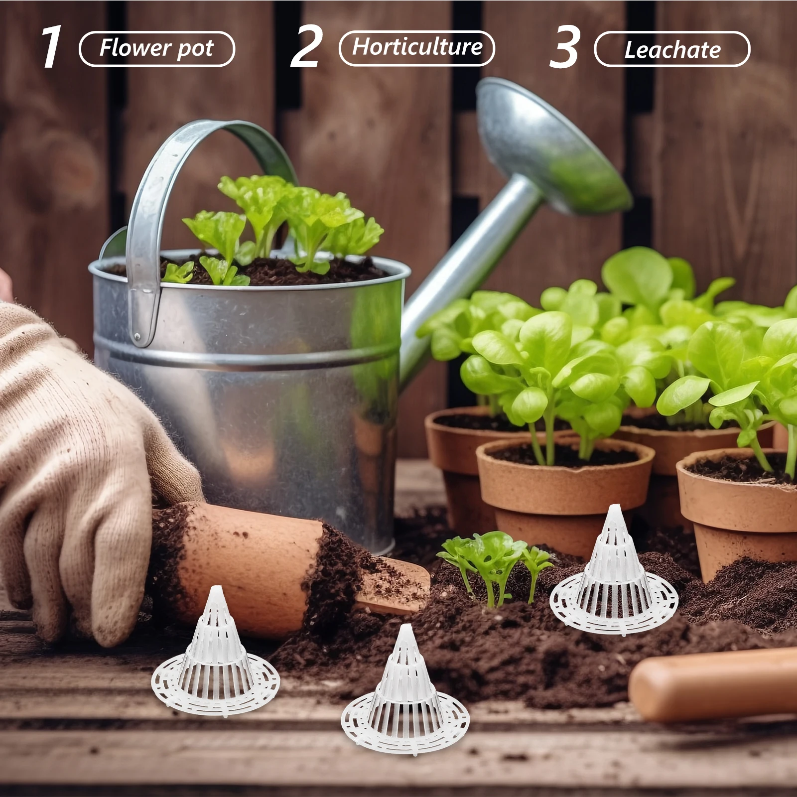 

50Pcs Flower Pot Hole Mesh Pads PP Material Breathable Drainage Mesh Mats Bonsai Planter Bottom Netting Pads Bonsai Bottom Mats