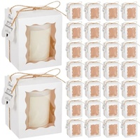 10/30pcs candle gift box with transparent window with label and twine for wedding birthday party gift, mother's day packaging
