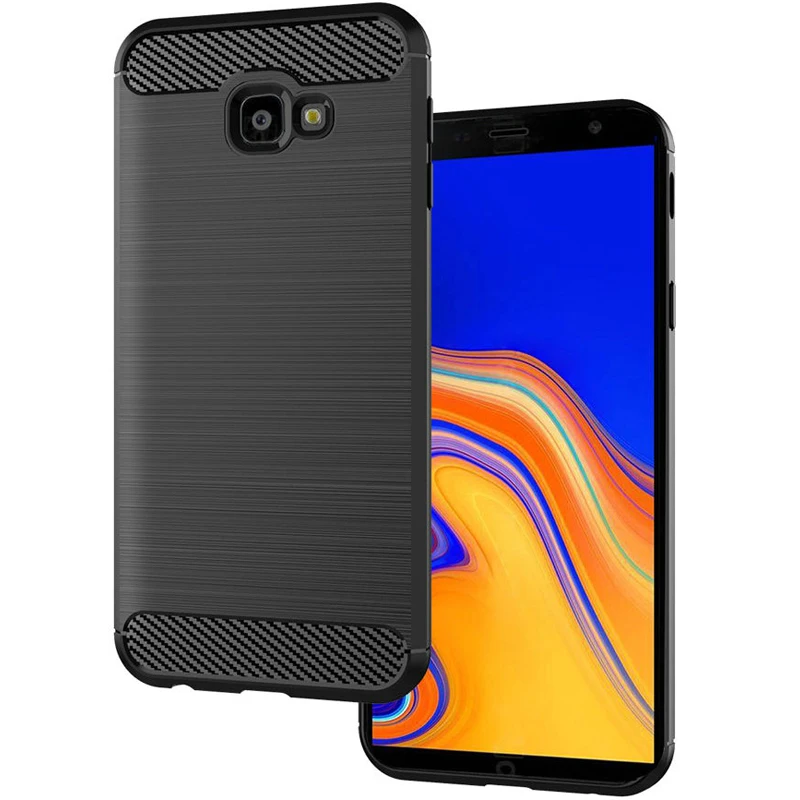 For Samsung Galaxy J4 Plus Silicone Case Carbon Fiber Back Cover for Samsung j4 prime Galaxy j4 core Soft Shockproof Phone Case