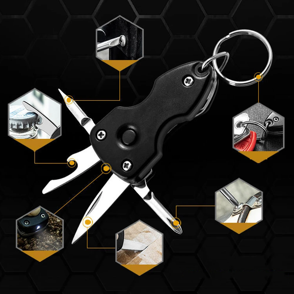 Imagem -04 - Mini Portátil Multi-ferramenta Faca Dobrável Chave de Fenda Ferramentas de Reparo Edc Equipamento de Acampamento Sobrevivência Jackknife Caixa de Embalagem Cortador