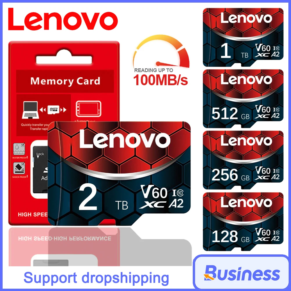 

New Original Lenovo Micro TF SD Card 2TB 1TB 512GB High Speed Memory Card 256GB 128GB Class TF Card For Switch Phone Camara PS5