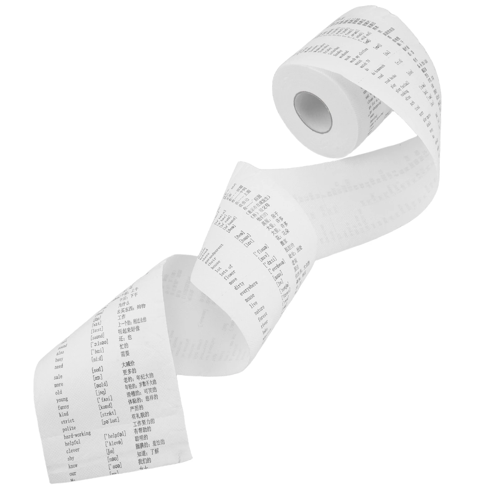 

1 Roll English Vocabulary Toilet Paper Fun Learning Bathroom Tissue For Kids Phonics Print Roll Educational Tool Home School Use