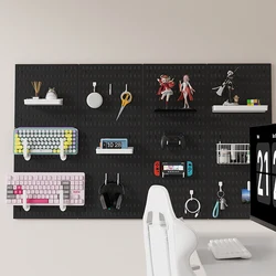 No Punching DIY Pegboard Wall Organizer Accessories Hanging Organization Shelf Storage For Garage Hooks Crafts Kitchen Room