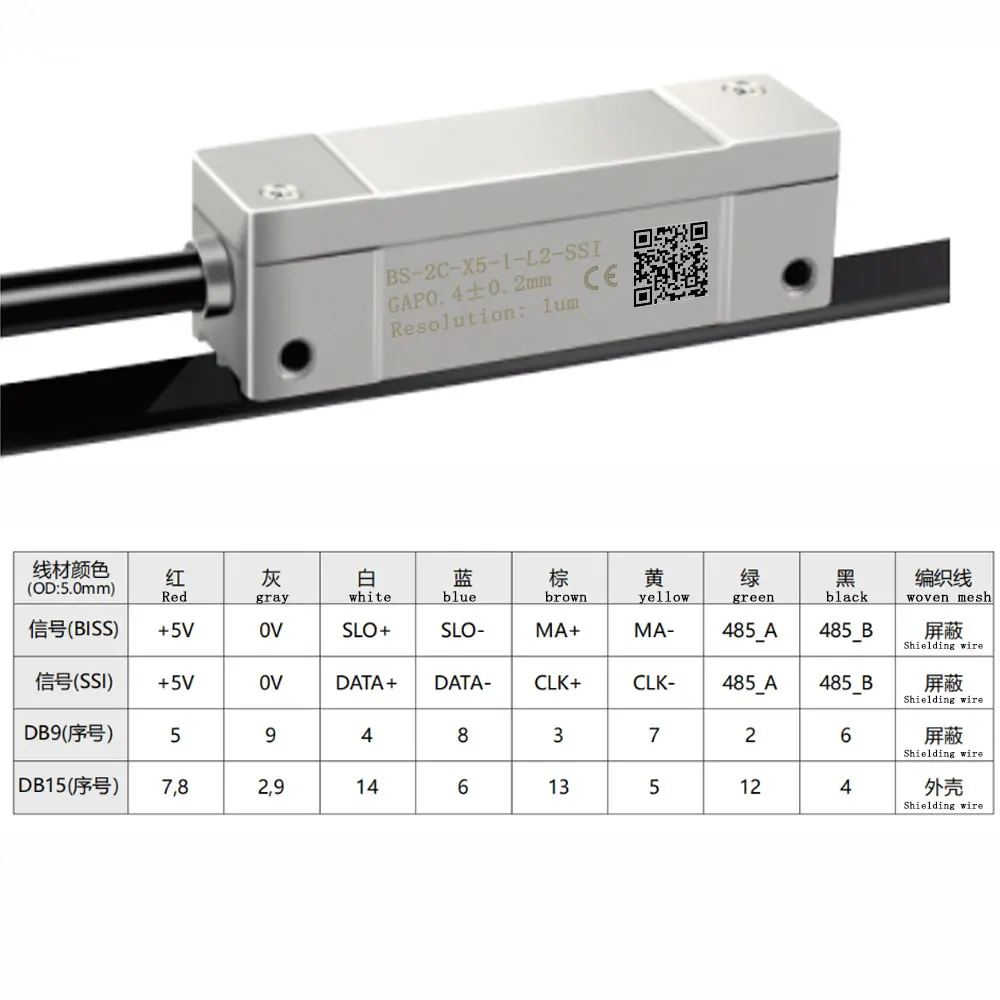 Imagem -06 - Escala Grating Magnética do Valor Absoluto Sensor de Deslocamento Linear 1um Biss c Ssi Signal Output