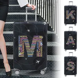 Travel Suitcase Cover Luggage Stretch Fabric Protective Covers Baggage Case Cove for 18-28 Inch Suitcases Text Series