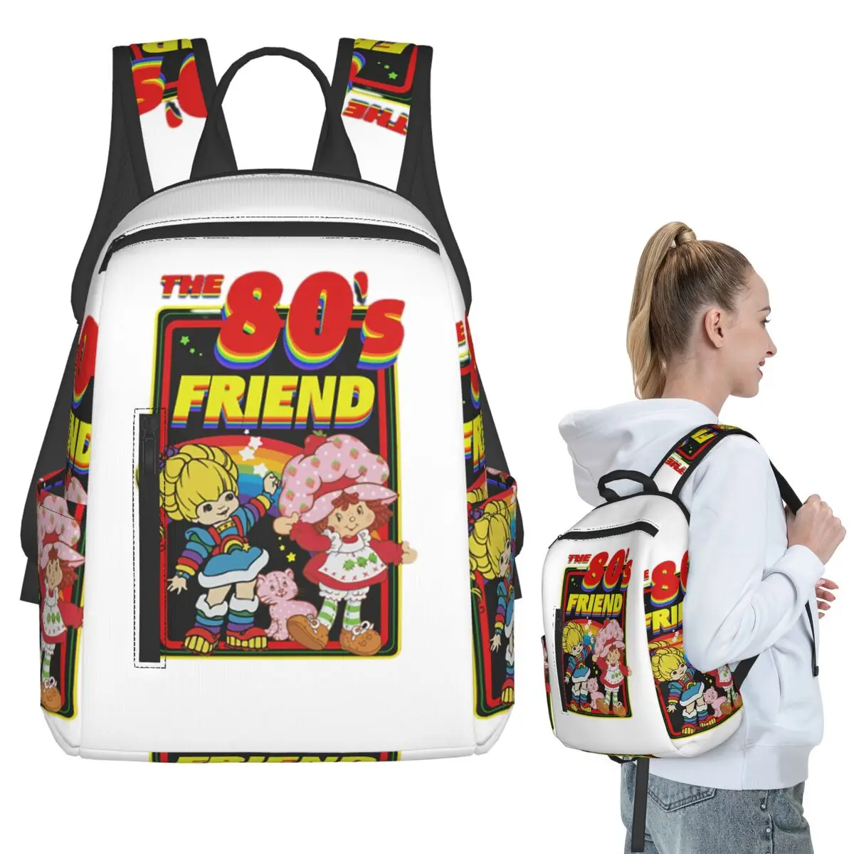 

Rainbow Brite - The 80s Friend For Christmas Backpack Student BookBag Kids School Bag Computer Shoulder Bags Men Women