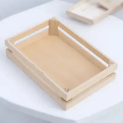 Cesta organizadora pequeña de madera, almacenamiento ligero rectangular para el hogar, oficina, dormitorio, cesta de madera, contenedores de madera para almacenamiento