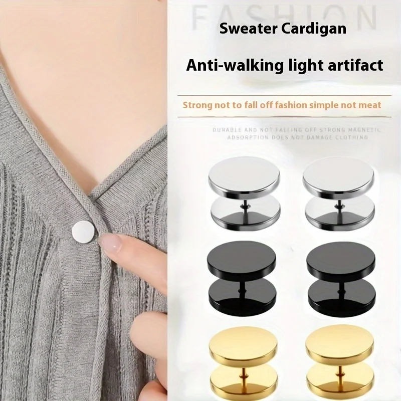 2/6pcs No Sew Spiral Buttons, Anti-Walk for Cardigans, Removable Adjustable Knitwear Buttons for Sweaters, Easy Install, Durable