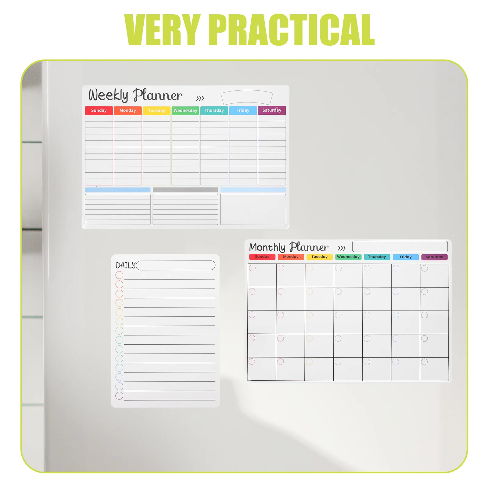 1Set Desktop White Board Planner for Home Furniture Decoration Smooth Writing Message Board Weekly Planner Magnetic Fridge
