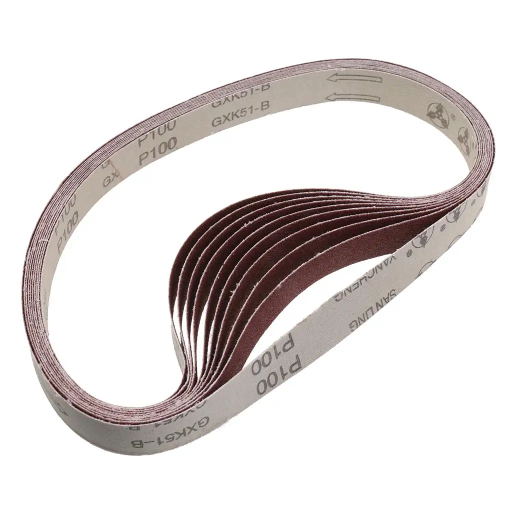 10 Buah Sabuk Pengamplasan Abrasif 36-600 Grit 25X762Mm Penggiling Sander Pekerjaan Kayu