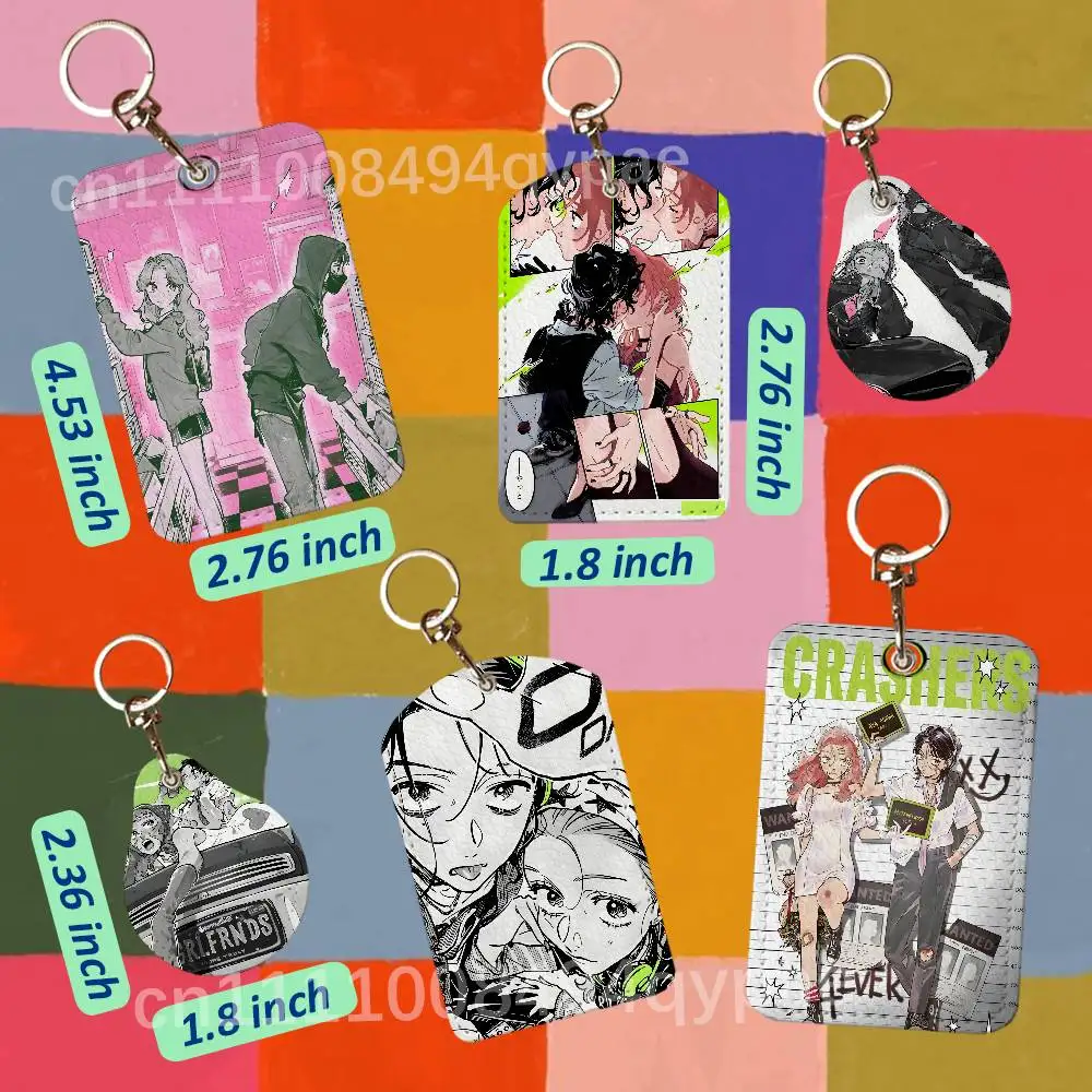 Mitsuaya Tgswiiwagaa Leather Access Card Case Anti-lost Card Holder Keychain Accessories Fingerprint-proof Key Tag Ring