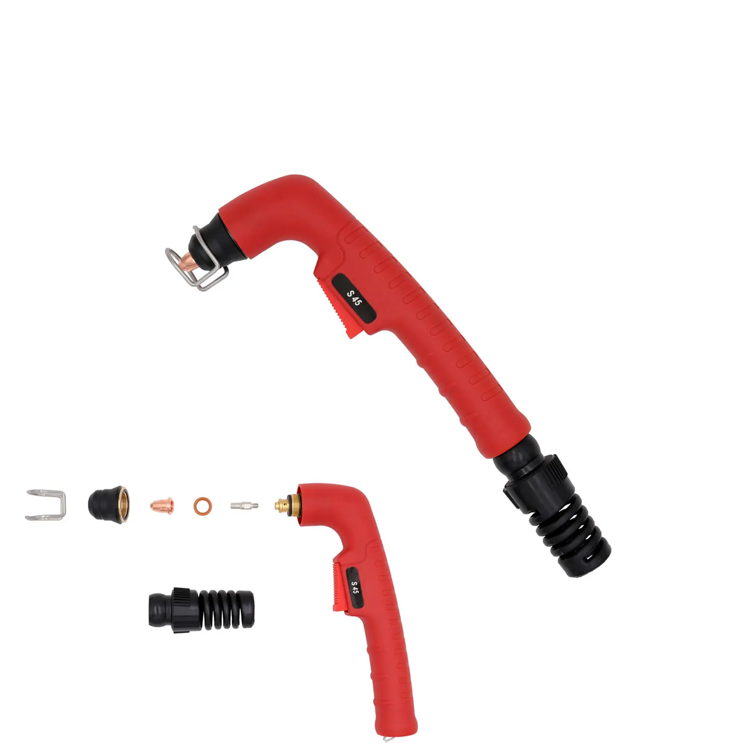 S45 Air Plasma Cutting Torch Body Red Handle Not High Frequency Pilot Arc Back Striking Cutter  40A
