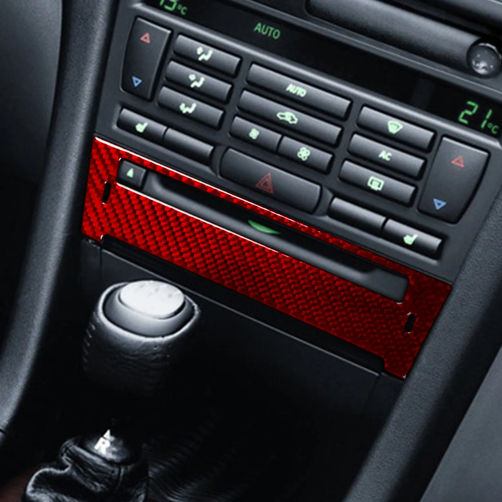 ل Saab 9-3 2003-2011 ألياف الكربون راديو مركزي CD لوحة التحكم غطاء الزخرفية اكسسوارات السيارات الداخلية لاصقة تزيين
