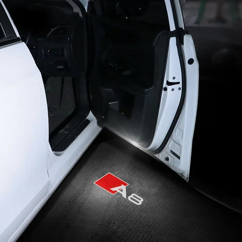 Car Door Welcome Decor Logo Lights Styling Pattern Projector Lamps Courtesy Laser Light For Audi A8 Auto Decor Accessories