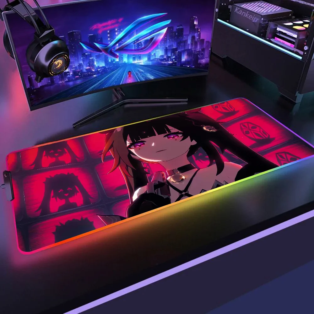 Sparkle Edit Honkai Star Rail Mousepad XXL RGB Gaming Mouse Pads HD Negro Accesorios para jugadores LED grande