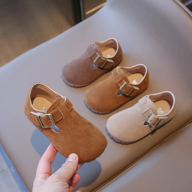 

Boys/Girls' Leather Shoes 2025 Spring/Autumn New Korean Edition Simple Round Toe Kid's Casual Shoes Fashion Children's Shoes