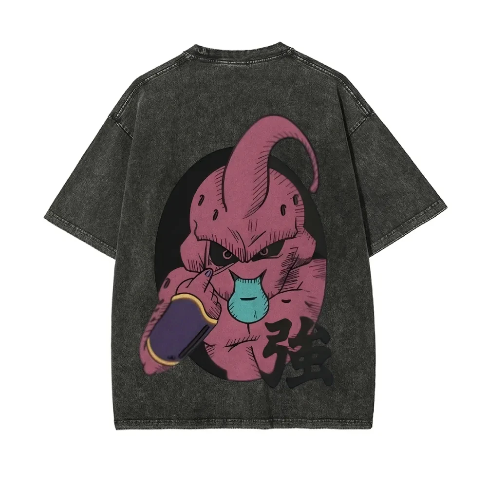 

Футболка с короткими рукавами и принтом Dragon Ball, повседневная летняя одежда, мужская уличная одежда, мужская футболка, стираная и старая, удобная поп-футболка