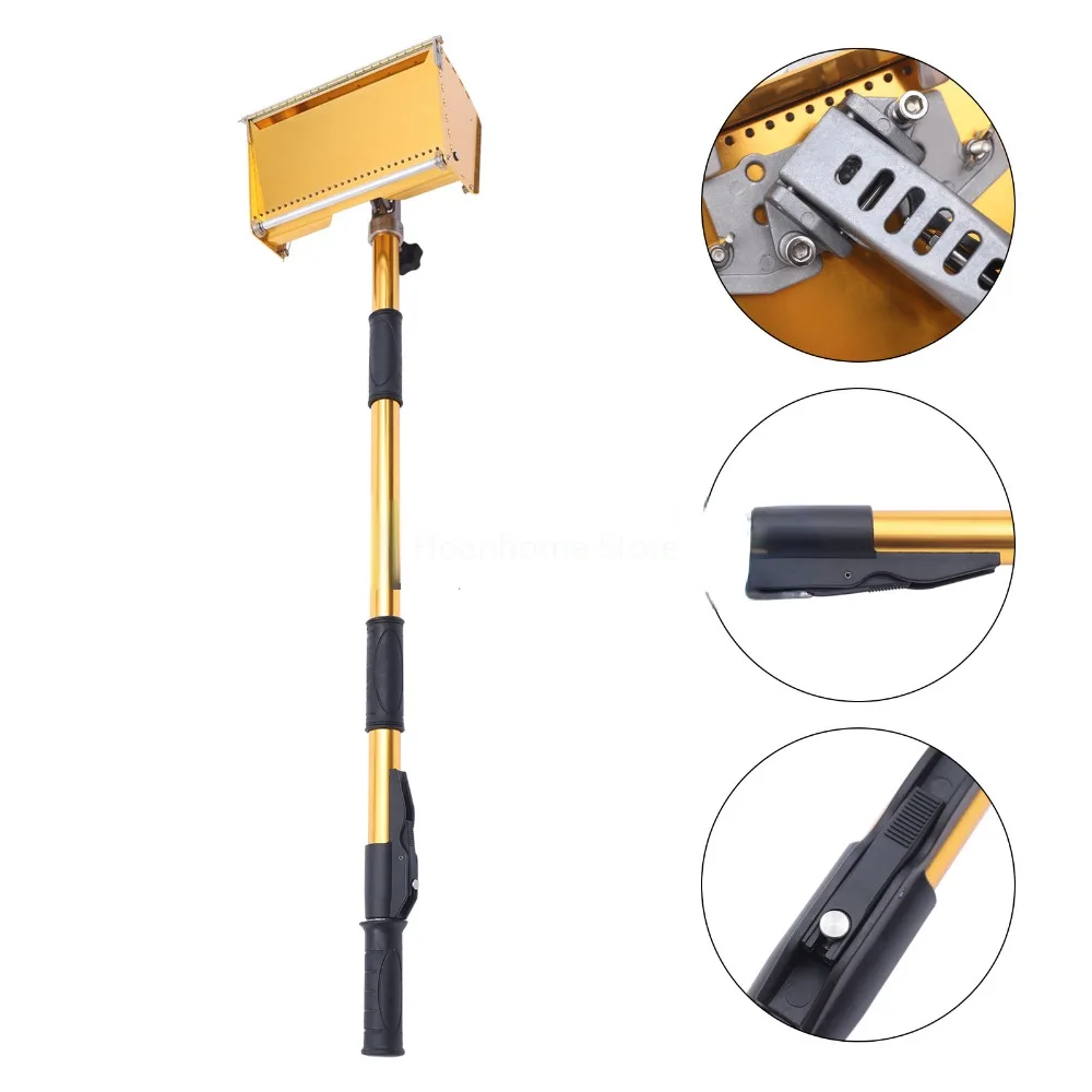 석고 플랫 마감 석고 상자 도구, 휴대용 9.8 인치 건식 벽체 마스터 도구, 40-63.8 인치 확장형 핸들, 최대 64 인치 길이