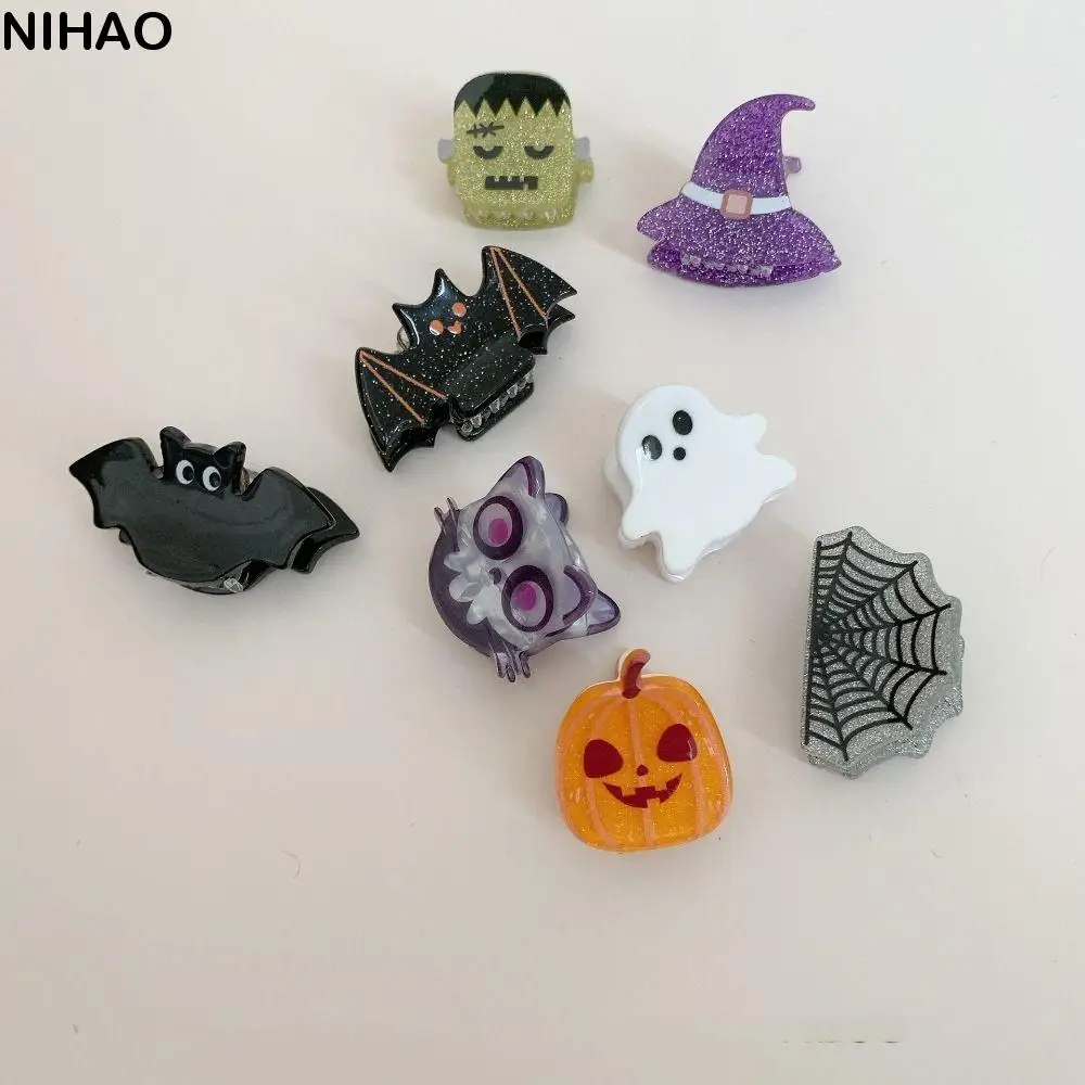 

Funny Pumpkin Halloween Mini Grab Clip Bat Small Spooky Hair Claw Acrylic Headdress Ghost Grab Clip Party Headwear