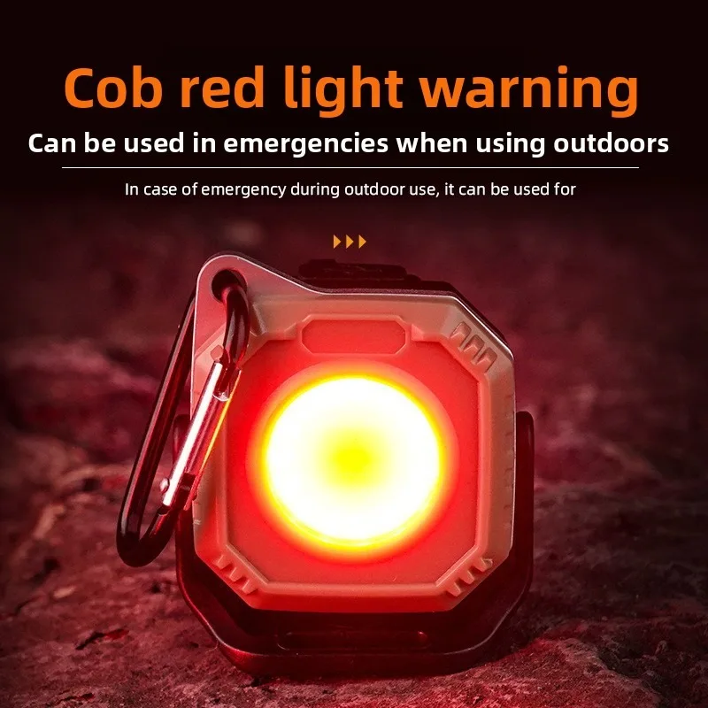 Mini Keychain Light Magnetic COB Flashlight – Rechargeable, Portable with Stand for Camping Tent Lighting