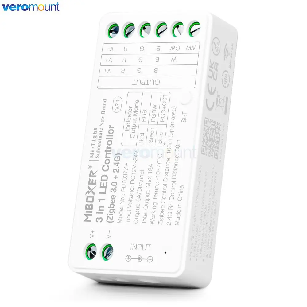 MiBoxer Zigbee 3.0 Dual Branco Cor Única RGB RGBW RGB + CCT LED Strip Contoller ZB-Box2 FUT035Z + APP Gateway Controller