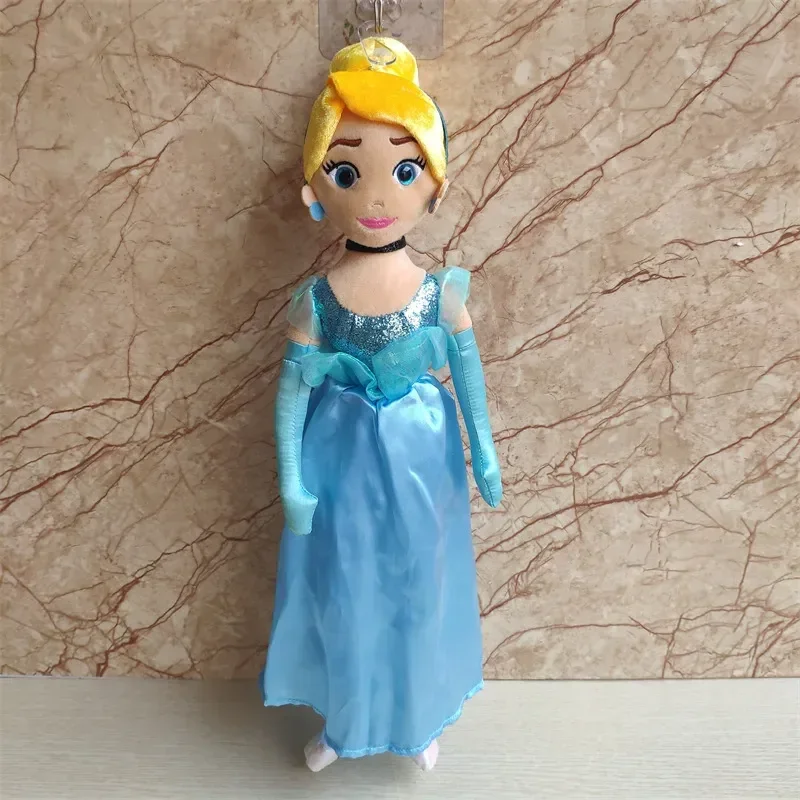 

New Disney Series 40cm 3d Big Eyes Cartoon Cute Princess Plush Toy Mulan Bell Princess Cinderella Cloth Doll Girl Gift Kids Toy