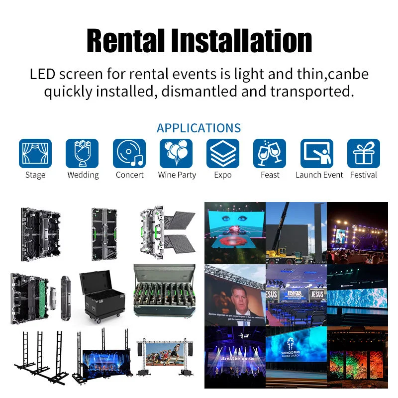 Rental Touring LED Display Event Concert Stage LED Wall 3840Hz HD Church Public Backdrops Indoor/Outdoor LED Screen SDK