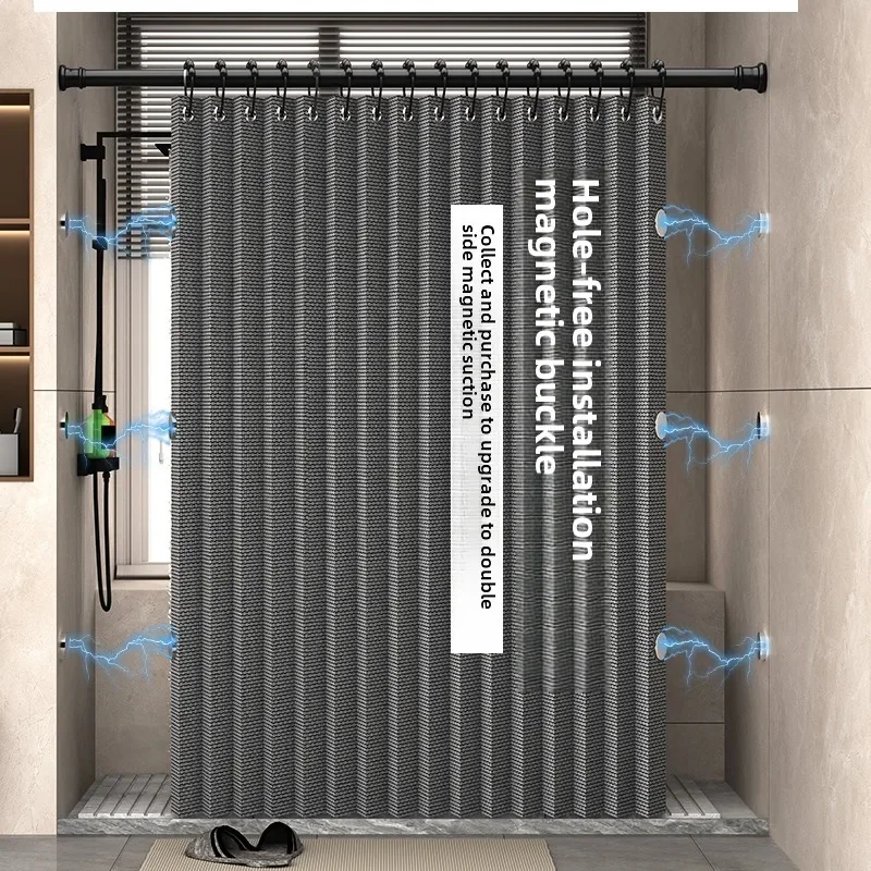 

Высококачественная занавеска для душа для ванной комнаты, невидимая складная магнитная непробиваемая водонепроницаемая занавеска для ванны, быстросохнущая