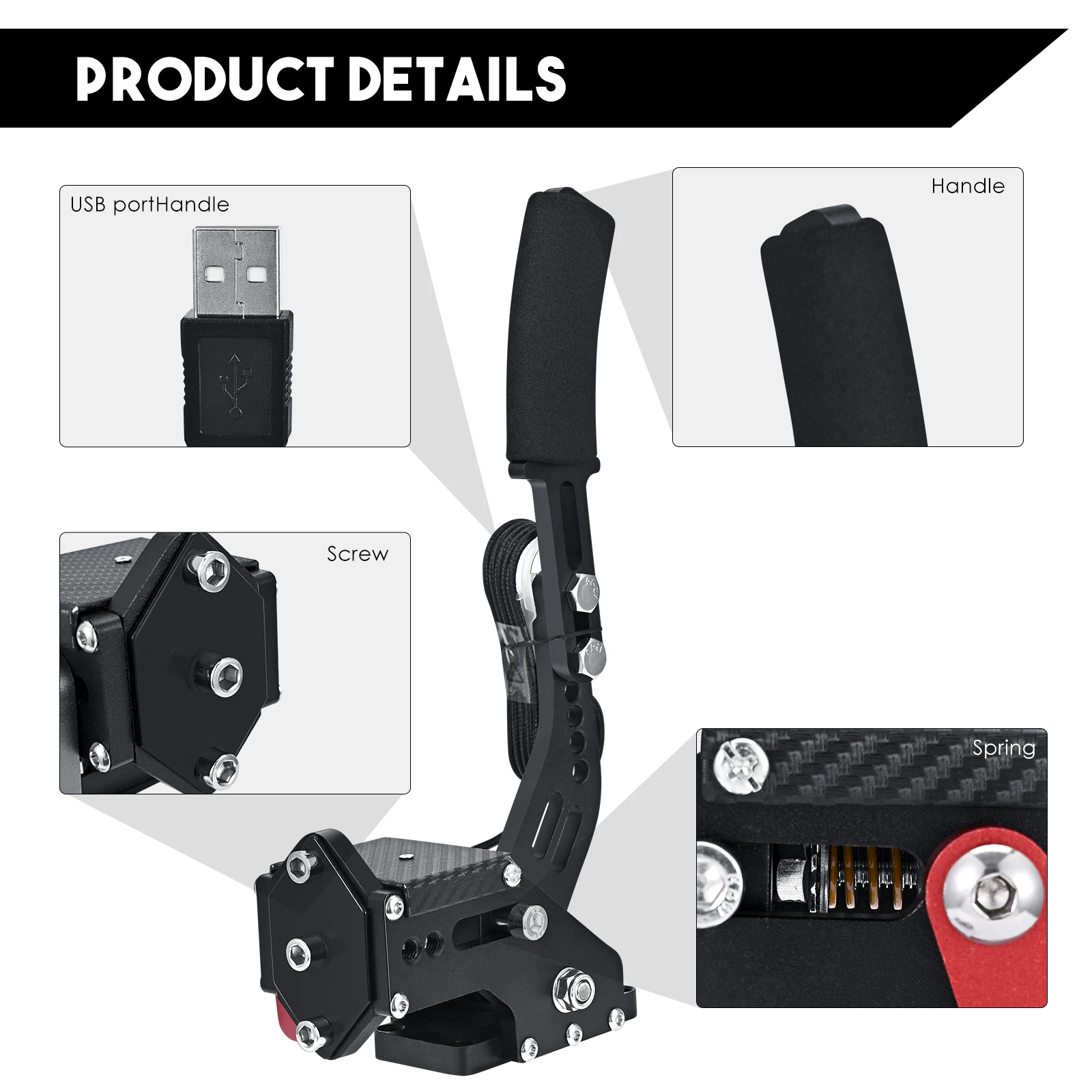 فرملة اليد USB 2 في 1، فرامل اليد USB 64 بت لألعاب السباق، حامل عجلة القيادة G27 G29 G920 PC يدعم نظام Windows للكمبيوتر الشخصي