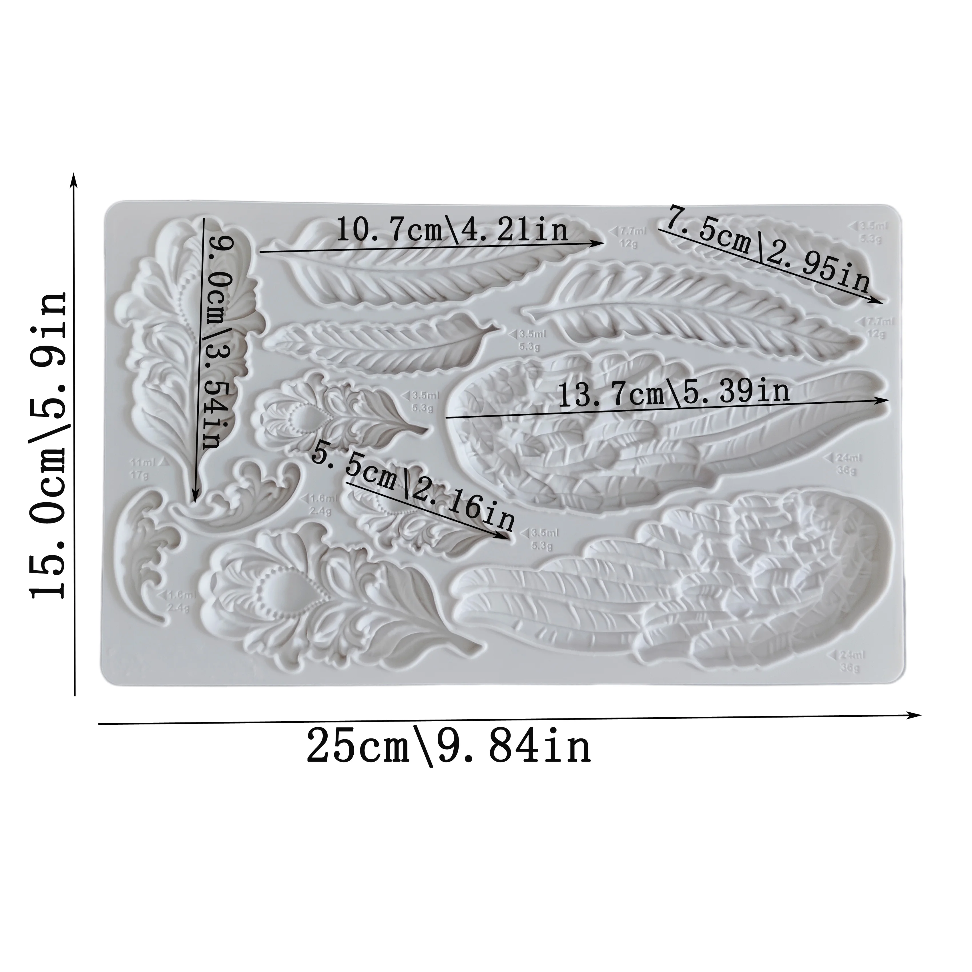 Wings and Feathers Silicone Mould Fondant Cake Tool Gumpaste Mould, Sugarcraft, Chocolate Forms,Kitchen Accessories