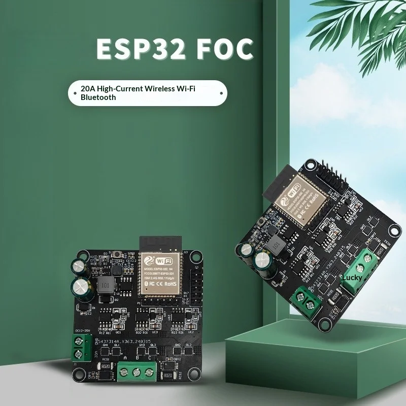 ESP32 SimpleFOC 20A BLDC Motor Driver Board, DC 12-28V, WiFi Bluetooth, INA240 Current Sensing, Encoder Interface