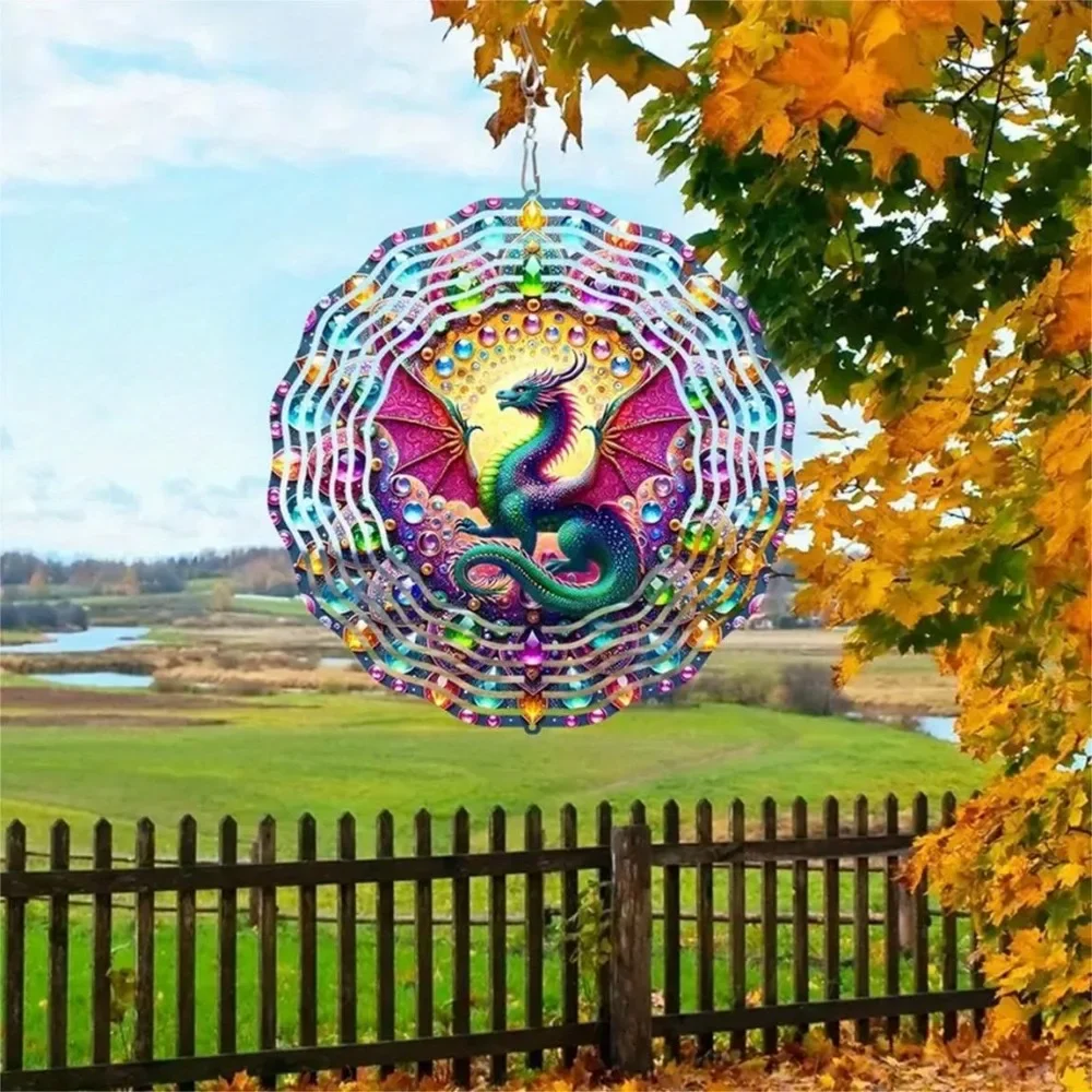CIFBUY Metall-Windspiel, rotierender Schmetterling, Hängedekoration, bunter Tier-Ornament für Garten, Haus, Außenbereich, Hof, Terrasse, Wand