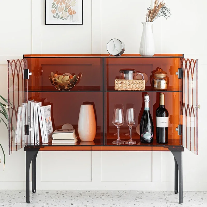

Wine Cabinet Mid-Ancient Long Side Cabinet Modern Back Living Room Retro Side Cabinet Home Storage Locker