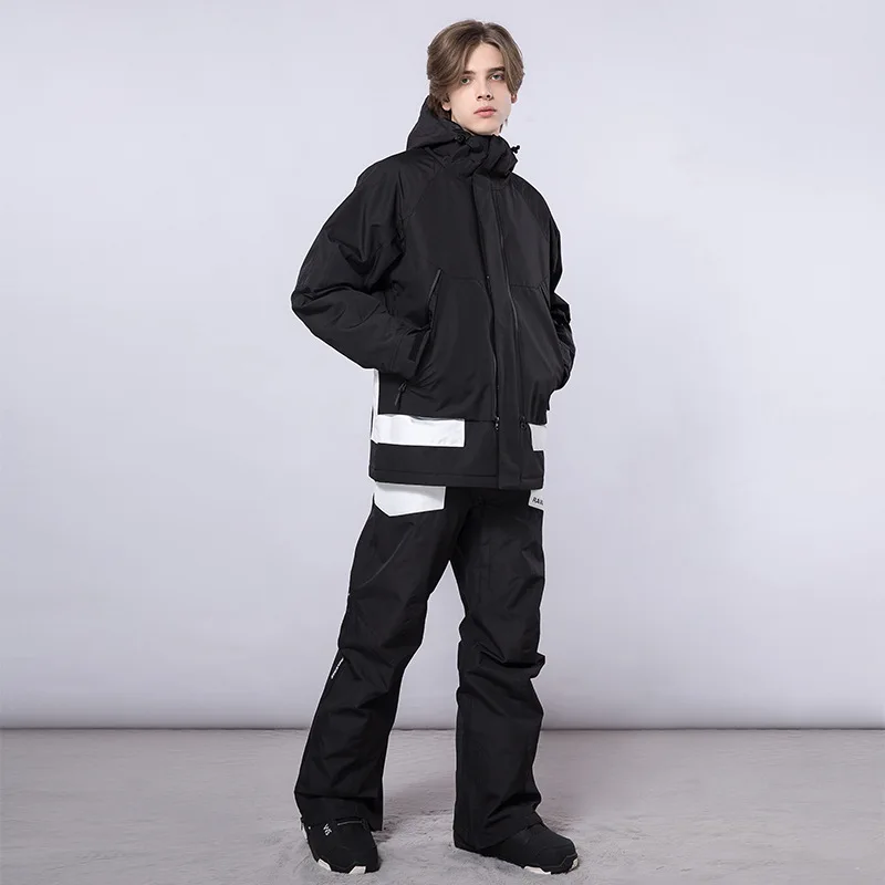 Combinaisons de ski coupe-vent en coton épais pour hommes et femmes, combinaisons de neige isolantes imperméables, ensembles de pantalons de