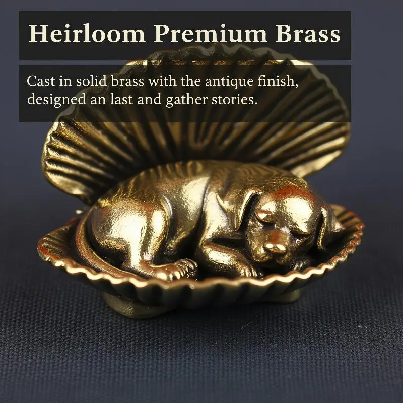 Mini Clamshell Puppy Figurine High Quality Alloy Metal Craft Cute Dog Ornament for Home Decor Desk Display Collectible Art Gift