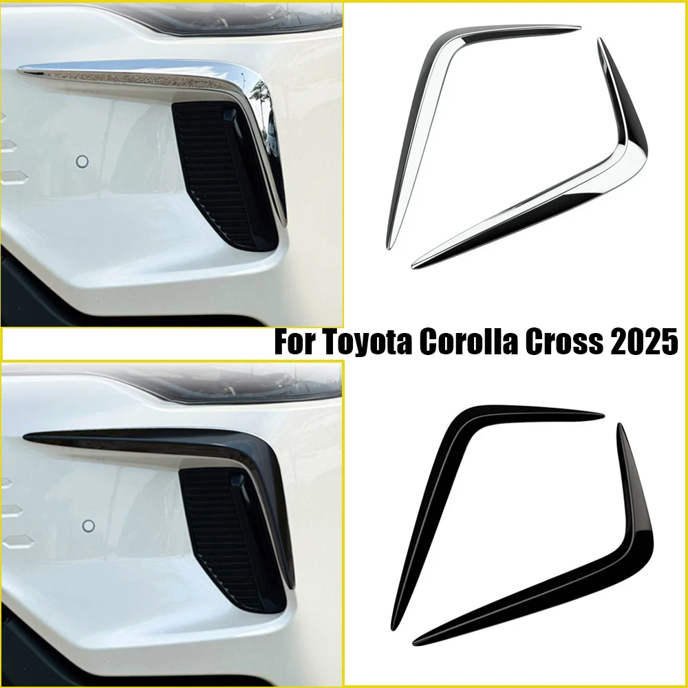 

1 Pair Front Fog Lamp Bumper Trim Chrome Anti-collision Sticker Exterior Accessories For Toyota Corolla Cross 2025