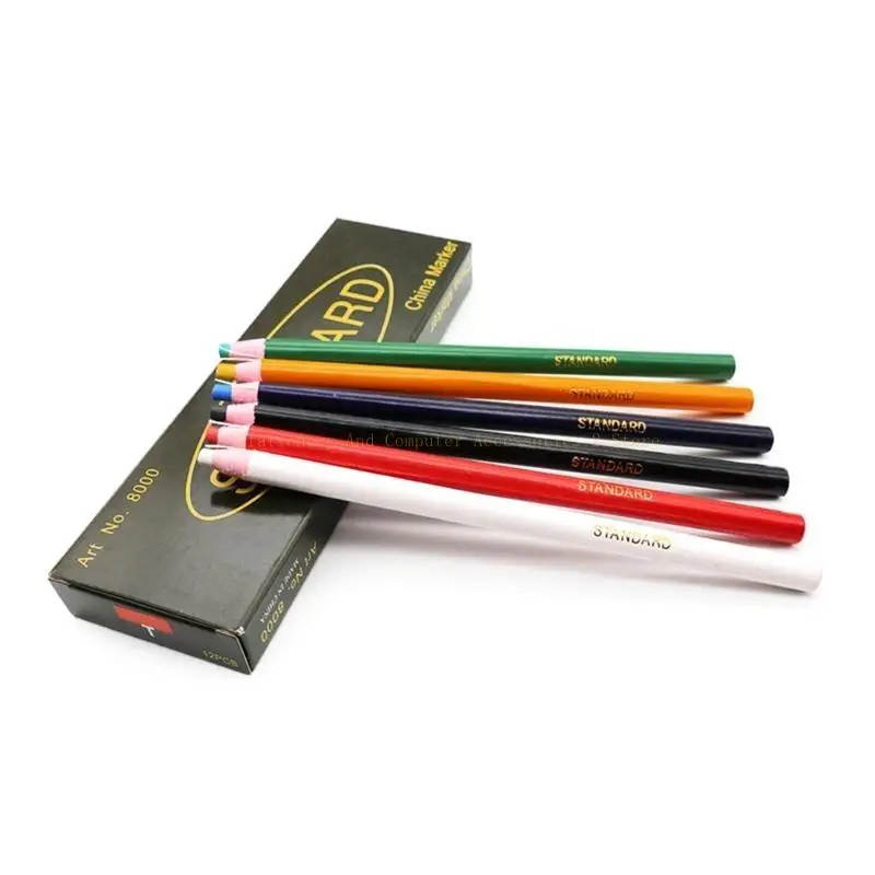

12Pcs Sewing Tailor Pencils Colorful Fabric Marker Pencils for Leather Fabric