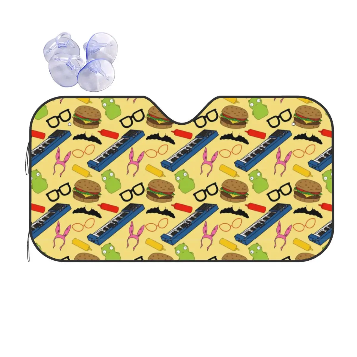 

Tina Louises Foldable Windshield Sunshade Bobs Burger Anime Foils Sunshade Visor Sun Shade Protect 76x140cm