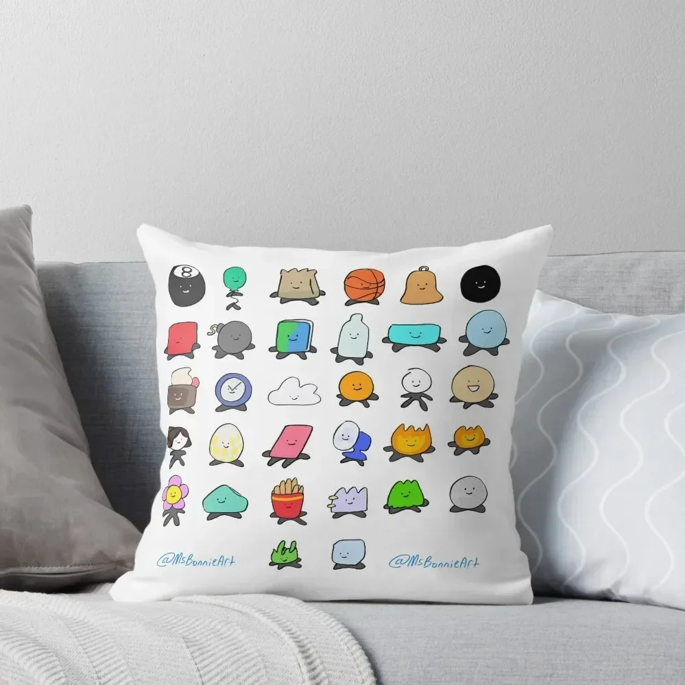 

Bfdi All Contestants Pack Part 1 Throw Pillow Decorative Cushion Cover Decorative Cushions Christmas Pillowcase pillow