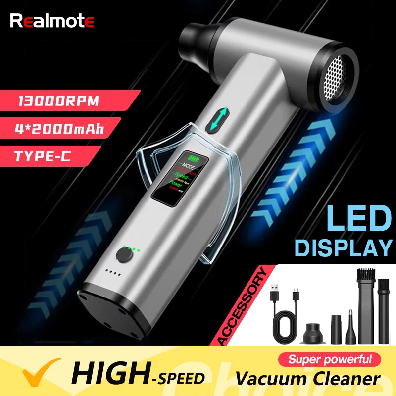 130000RPM high-speed vacuum cleaner, handheld, portable, powerful wireless car vacuum cleaner set, keyboard cleaning household