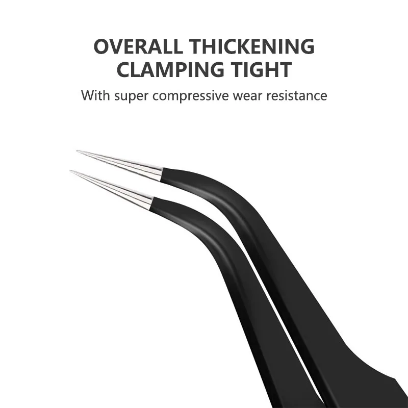 6 pçs pinças de aço inoxidável antiestáticas multiuso pinças de cílios afiadas pinças de sobrancelha