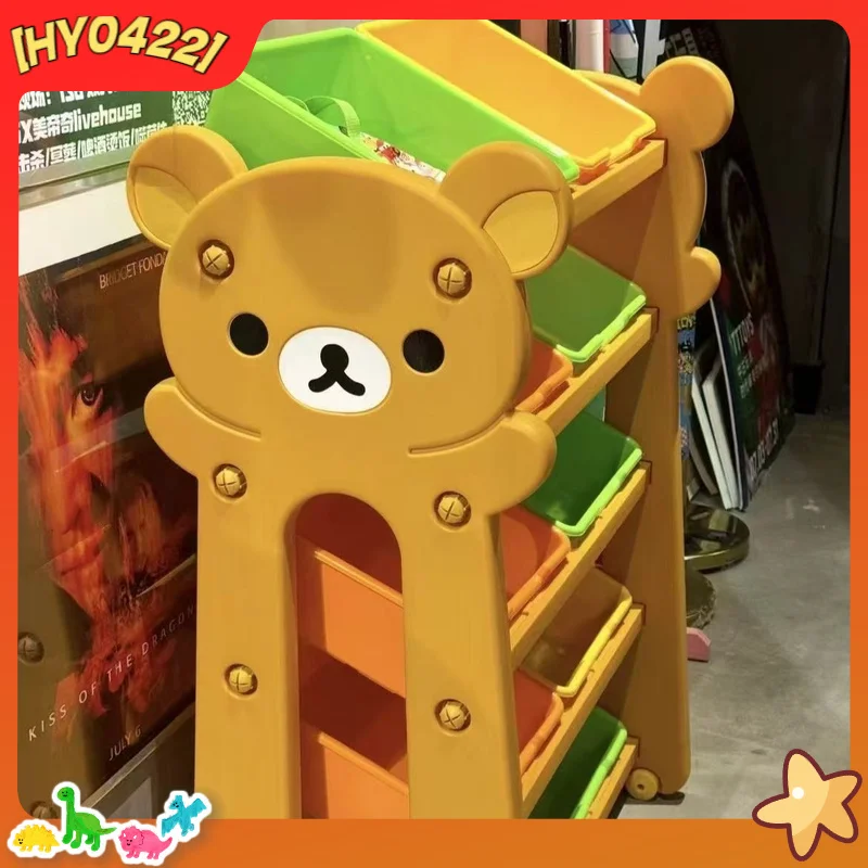 Rilakkuma Storage Rack Multi Layer Floor Standing Plastic Organizer With Storage Bins Space Saving Sorting For Home Living Room