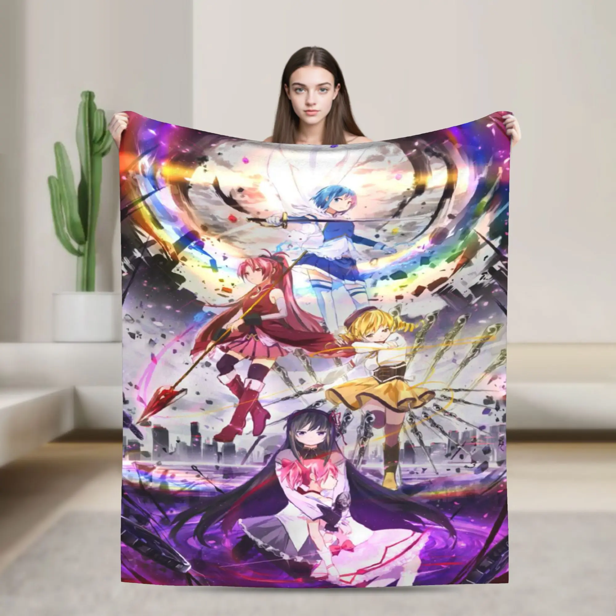 Puella Magi Madoka Magica Anime Blankets Fleece  Cozy Ultra-Soft Throw Blankets for Home Quilt